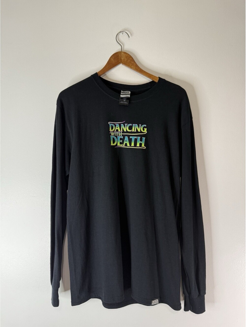 Broken Promises Dancing with Death Men's Long Sleeve Size M Black